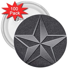 Star Grey 3  Buttons (100 Pack)  by HermanTelo