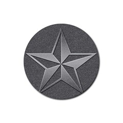 Star Grey Rubber Round Coaster (4 Pack)  by HermanTelo