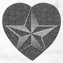 Star Grey Jigsaw Puzzle (heart) by HermanTelo