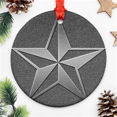 Star Grey Round Ornament (two Sides)