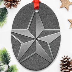 Star Grey Oval Ornament (two Sides) by HermanTelo