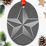 Star Grey Oval Ornament (Two Sides) Front