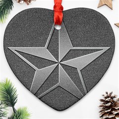 Star Grey Heart Ornament (two Sides) by HermanTelo