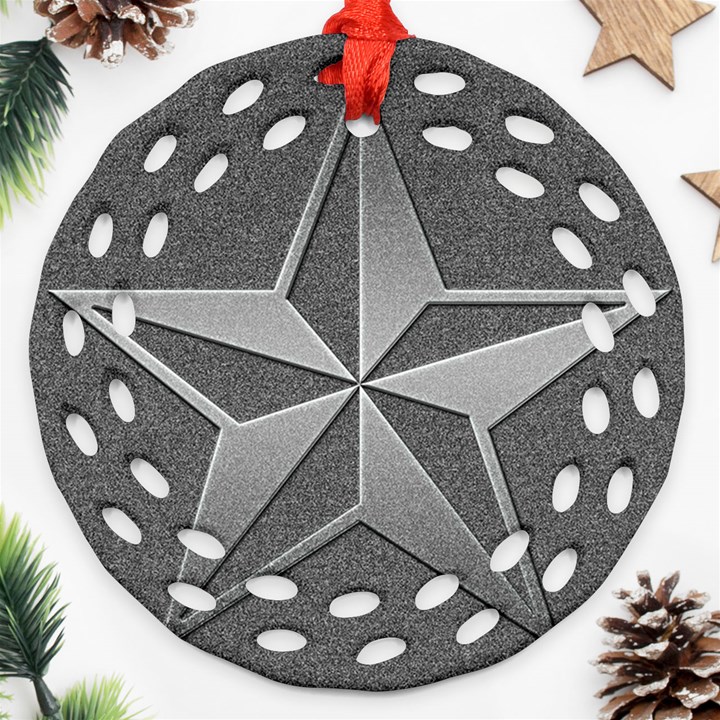 Star Grey Ornament (Round Filigree)