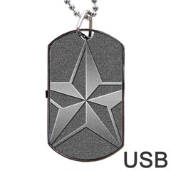 Star Grey Dog Tag Usb Flash (two Sides)