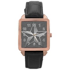 Star Grey Rose Gold Leather Watch 