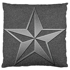 Star Grey Large Flano Cushion Case (one Side)