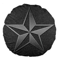 Star Grey Large 18  Premium Flano Round Cushions