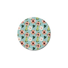 Flower White Blue Pattern Floral Golf Ball Marker by Mariart