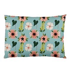 Flower White Blue Pattern Floral Pillow Case by Mariart