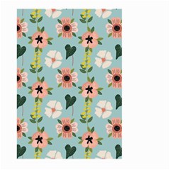 Flower White Blue Pattern Floral Large Garden Flag (two Sides) by Mariart