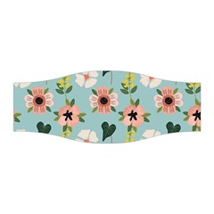 Flower White Blue Pattern Floral Stretchable Headband by Mariart