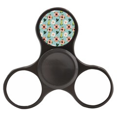 Flower White Blue Pattern Floral Finger Spinner