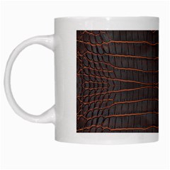 Chestnut Nile Crocodile Skin White Mugs by LoolyElzayat