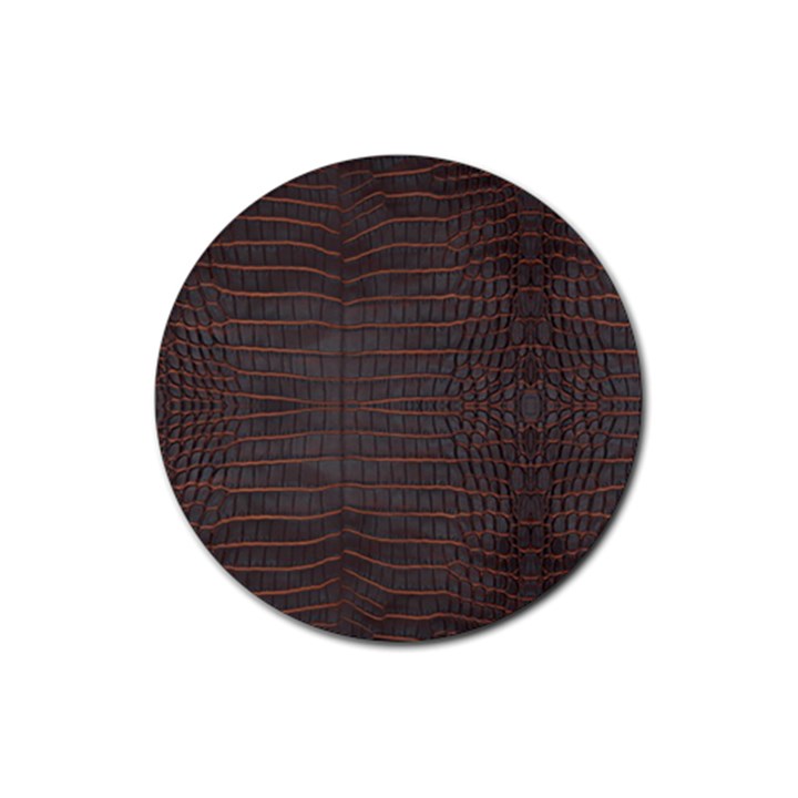 Chestnut Nile Crocodile Skin Rubber Coaster (Round) 