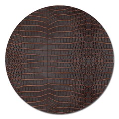 Chestnut Nile Crocodile Skin Magnet 5  (round) by LoolyElzayat