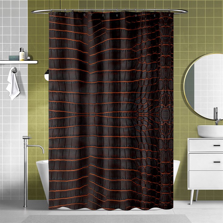 Chestnut Nile Crocodile Skin Shower Curtain 48  x 72  (Small) 