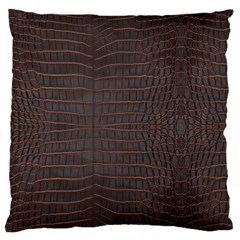 Chestnut Nile Crocodile Skin Large Flano Cushion Case (one Side) by LoolyElzayat