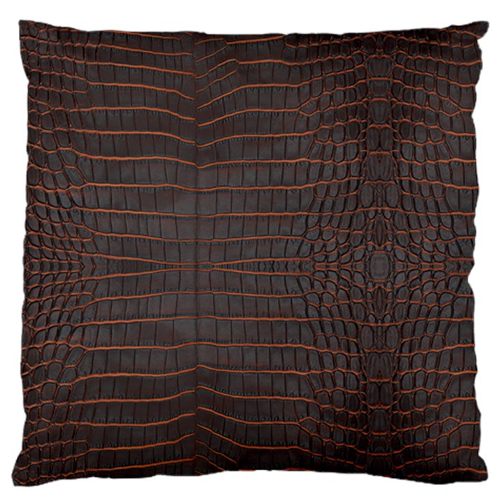 Chestnut Nile Crocodile Skin Large Flano Cushion Case (Two Sides)