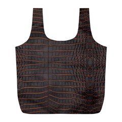 Chestnut Nile Crocodile Skin Full Print Recycle Bag (l) by LoolyElzayat