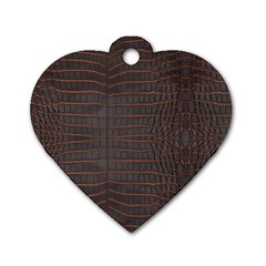 Chestnut Nile Crocodile Skin Dog Tag Heart (two Sides) by LoolyElzayat