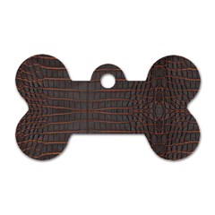 Chestnut Nile Crocodile Skin Dog Tag Bone (two Sides)