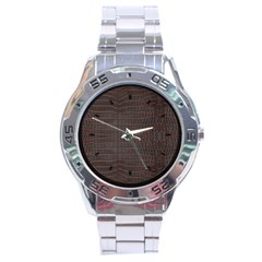 Chestnut Nile Crocodile Skin Stainless Steel Analogue Watch by LoolyElzayat