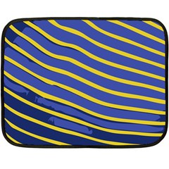 Yellow Blue Stripped Fish Double Sided Fleece Blanket (mini)  by LoolyElzayat