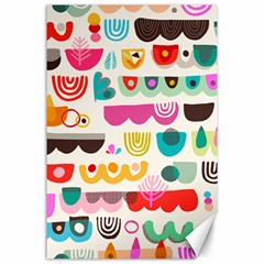 Scandinavian Folk Art Wave Craze Canvas 24  X 36  by andStretch