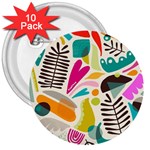 Scandinavian Folk Art Random Fandom 3  Buttons (10 pack)  Front