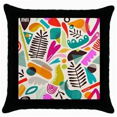 Scandinavian Folk Art Random Fandom Throw Pillow Case (black) by andStretch