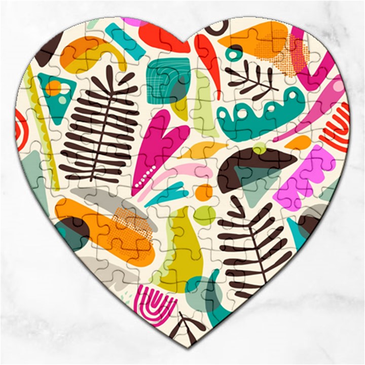 Scandinavian Folk Art Random Fandom Jigsaw Puzzle (Heart)