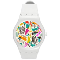 Scandinavian Folk Art Random Fandom Round Plastic Sport Watch (m) by andStretch