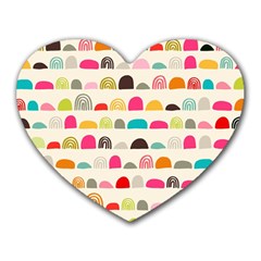 Scandinavian Folk Art Rainbow Road Heart Mousepads by andStretch