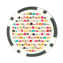 Scandinavian Folk Art Rainbow Road Poker Chip Card Guard by andStretch