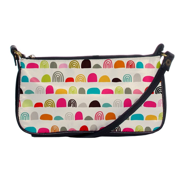 Scandinavian Folk Art Rainbow Road Shoulder Clutch Bag