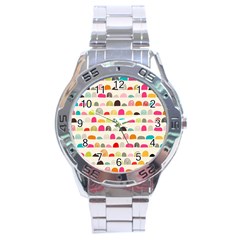 Scandinavian Folk Art Rainbow Road Stainless Steel Analogue Watch by andStretch