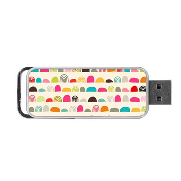 Scandinavian Folk Art Rainbow Road Portable USB Flash (One Side)