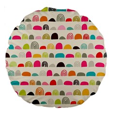 Scandinavian Folk Art Rainbow Road Large 18  Premium Round Cushions by andStretch