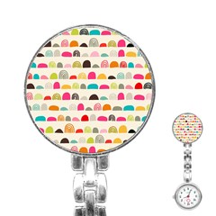 Scandinavian Folk Art Rainbow Road Stainless Steel Nurses Watch by andStretch