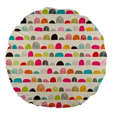 Scandinavian Folk Art Rainbow Road Large 18  Premium Flano Round Cushions by andStretch