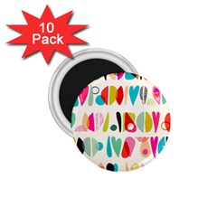 Scandinavian Folk Art Halfsies 1 75  Magnets (10 Pack)  by andStretch