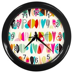 Scandinavian Folk Art Halfsies Wall Clock (black) by andStretch