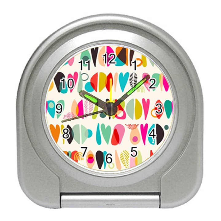 Scandinavian Folk Art Halfsies Travel Alarm Clock