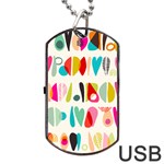 Scandinavian Folk Art Halfsies Dog Tag USB Flash (Two Sides) Back