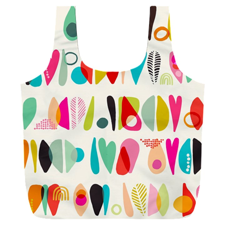 Scandinavian Folk Art Halfsies Full Print Recycle Bag (XXXL)