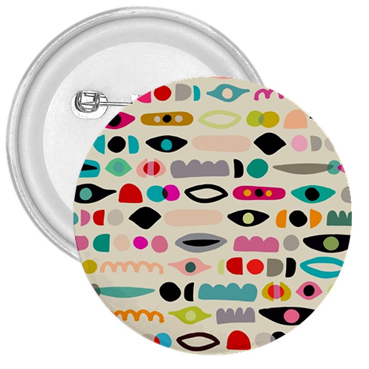 Scandinavian Folk Art Eye Spy 3  Buttons