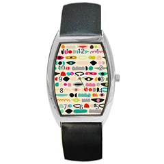 Scandinavian Folk Art Eye Spy Barrel Style Metal Watch by andStretch