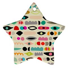 Scandinavian Folk Art Eye Spy Star Ornament (two Sides) by andStretch