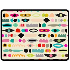 Scandinavian Folk Art Eye Spy Fleece Blanket (large)  by andStretch